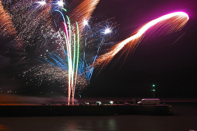 Firework display in Padstow