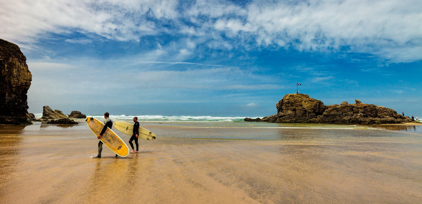 Perranporth Beach surfing Cornwall