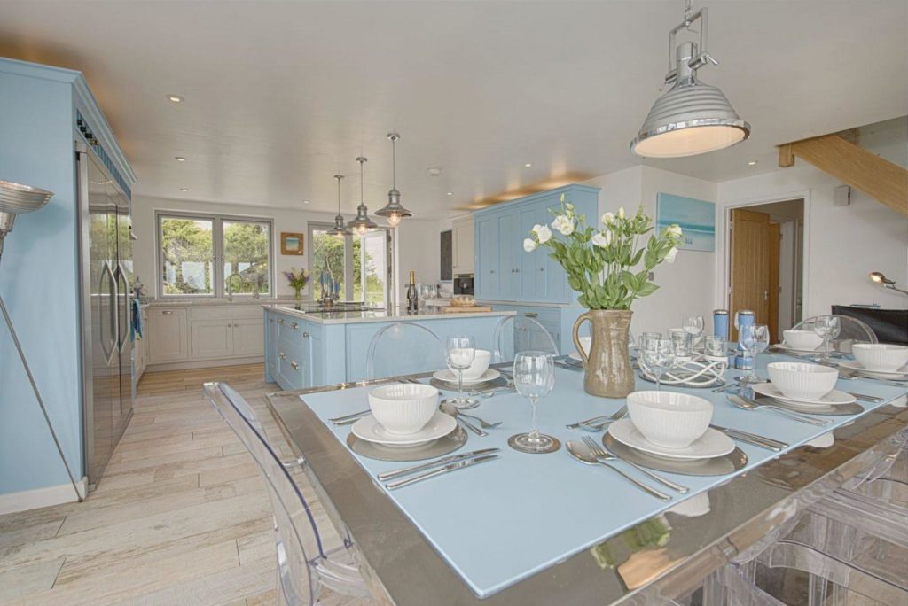 Blue Decor Kitchen in Holiday Home