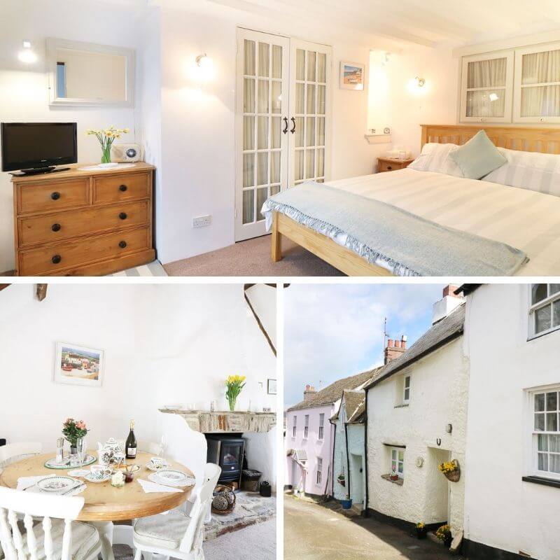 Collage of images of Cobwebs Cottage Dittisham
