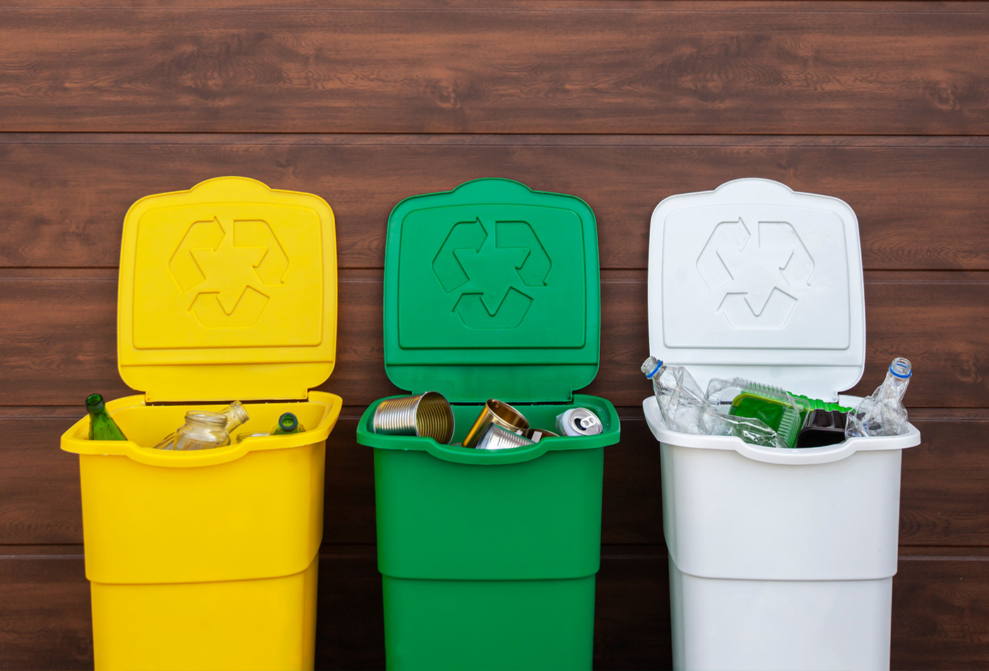 Holiday home waste management recycling bins