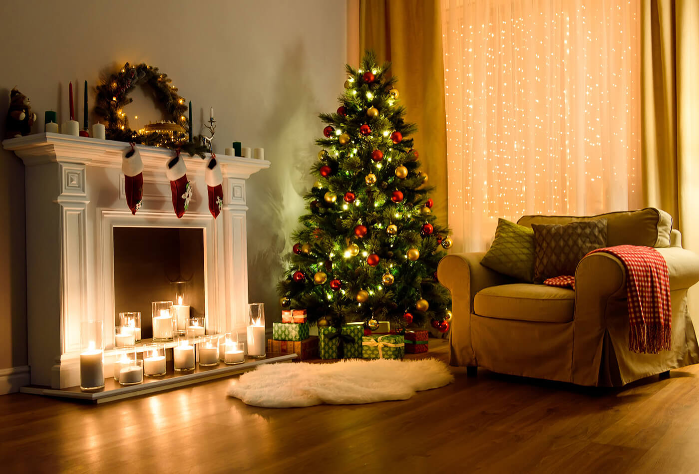 Christmas interior design - holiday cottage Christmas décor
