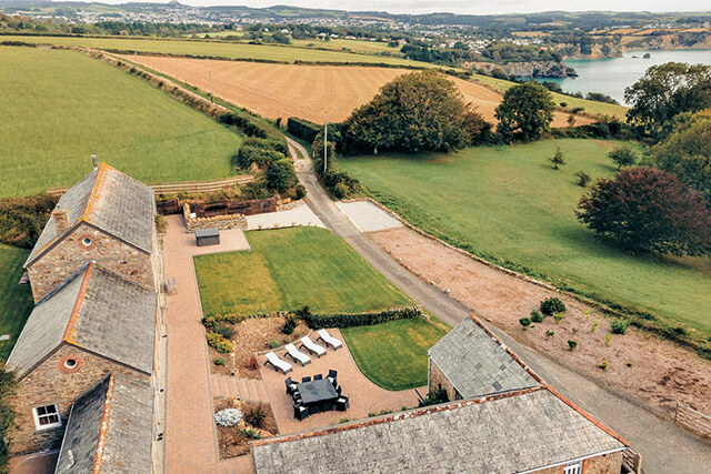 Aerial view of holiday let business