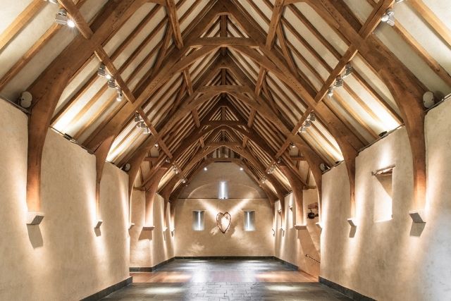 The Great Barn interior, a beautiful wedding barn on Dartmoor
