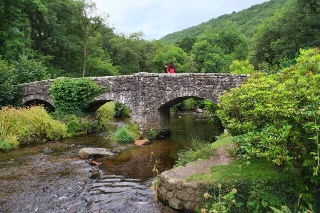 Fingle Bridge near Chagford in Dartmoor National Park, Devon.