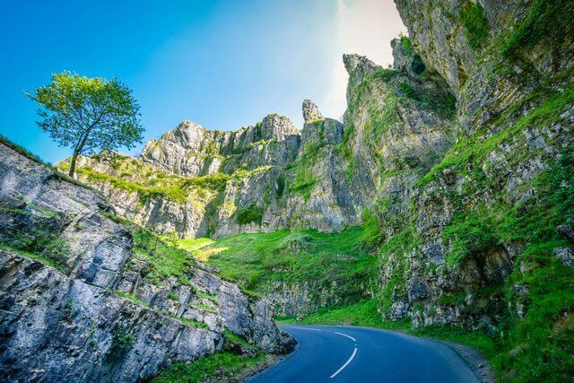 The beautiful Cheddar Gorge in Cheddar, Somerset.