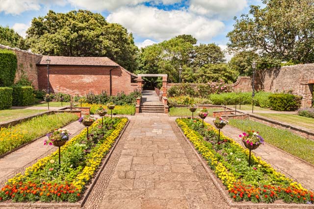 Flower beds on a sunny day at Connaught Gardens, Sidmouth